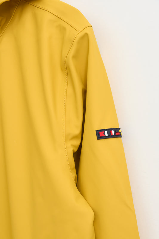 100% waterproof rain jacket with striped lining