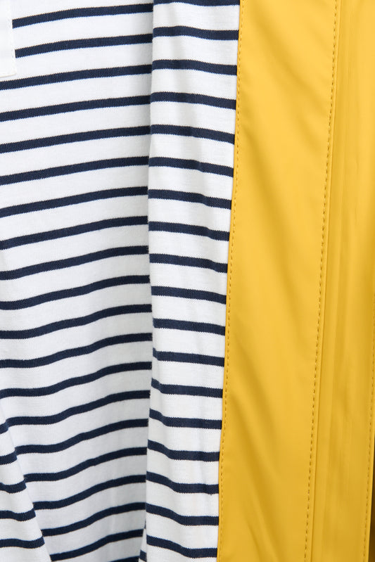 100% waterproof rain jacket with striped lining