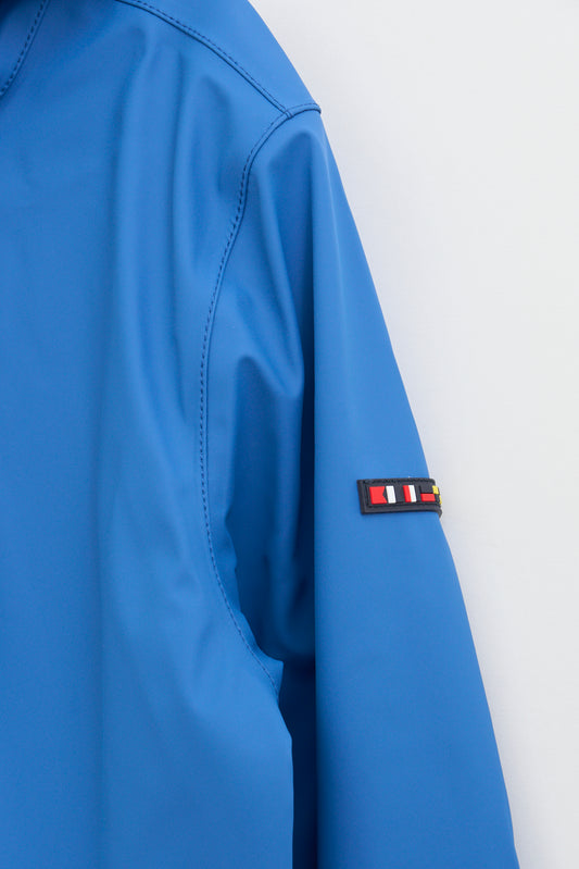100% waterproof rain jacket with striped lining