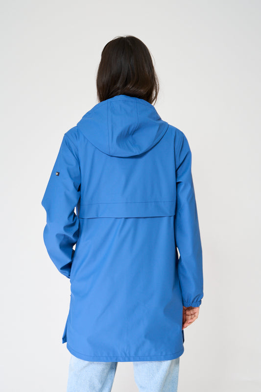 100% waterproof rain jacket with striped lining