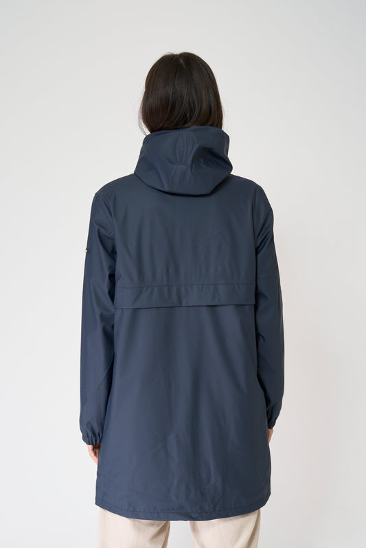 100% waterproof rain jacket with striped lining