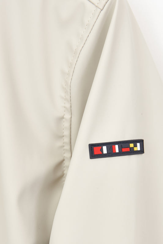 100% waterproof rain jacket with striped lining