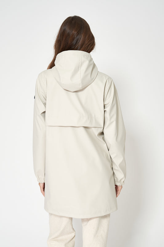 100% waterproof rain jacket with striped lining