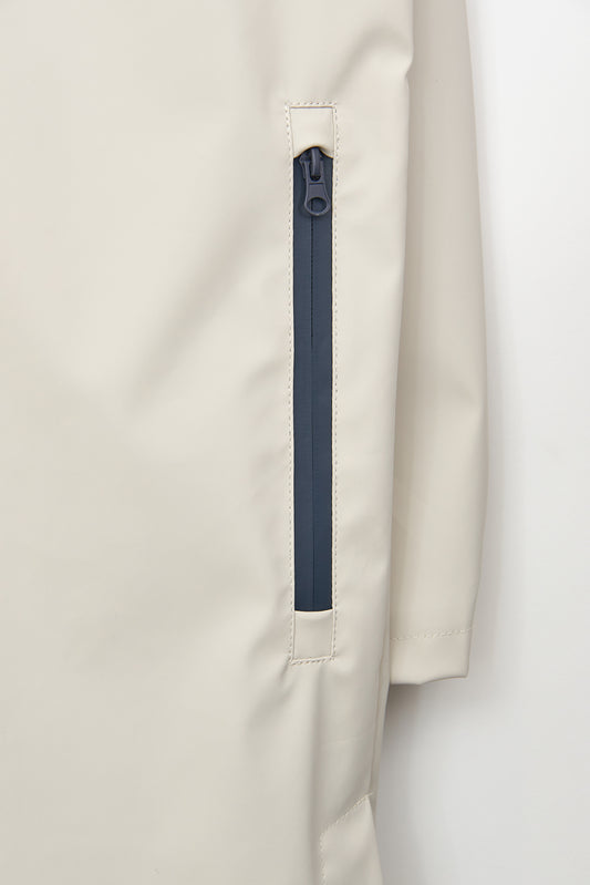 100% waterproof rain jacket with striped lining