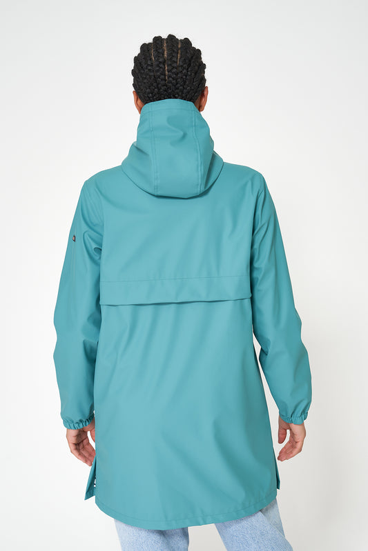 100% waterproof rain jacket with striped lining