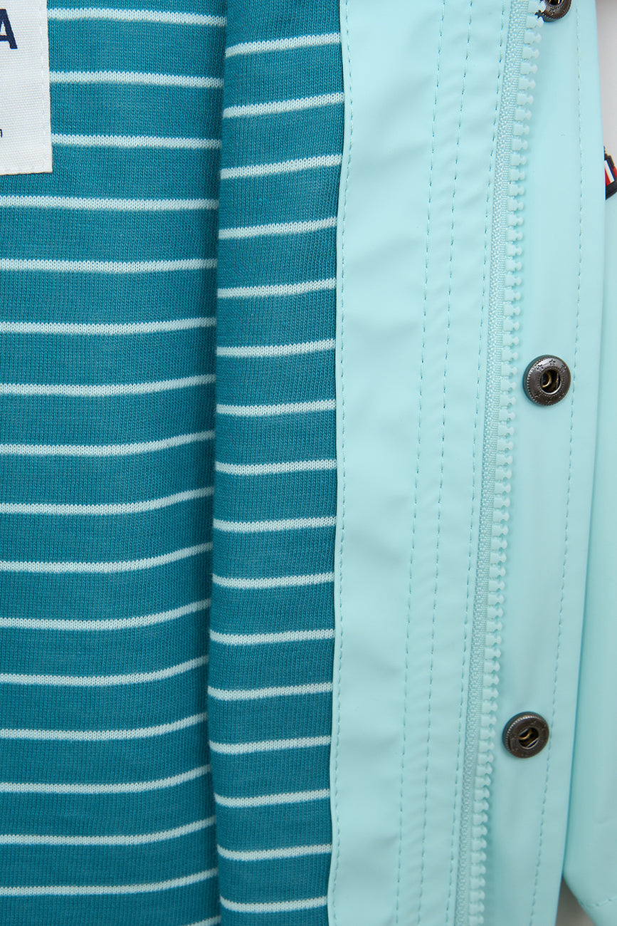 Chubasquero bebé marinero con forro a rayas