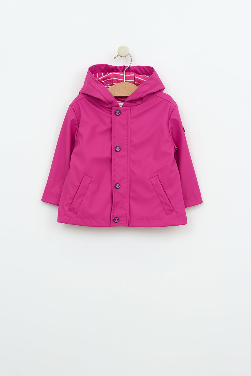 Chubasquero bebé marinero con forro a rayas