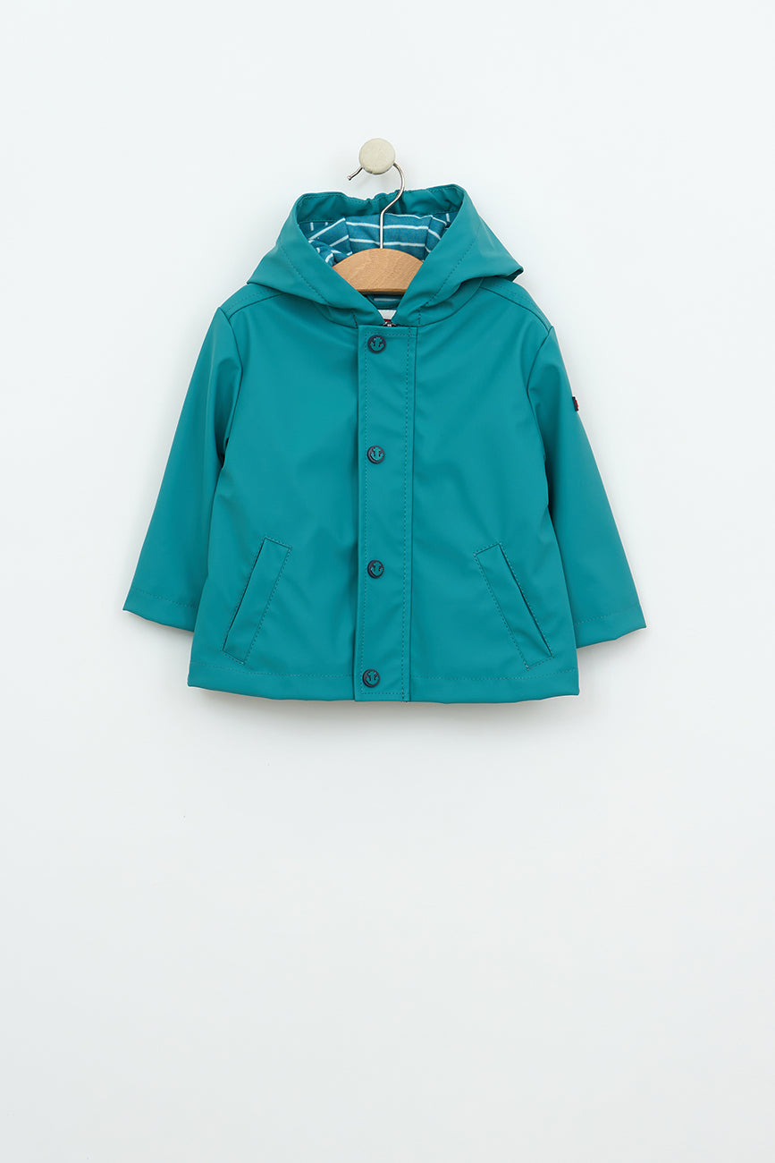 Sailor baby raincoat with striped lining