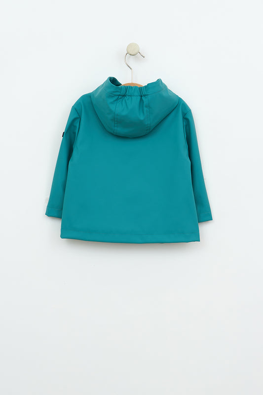 Chubasquero bebé marinero con forro a rayas