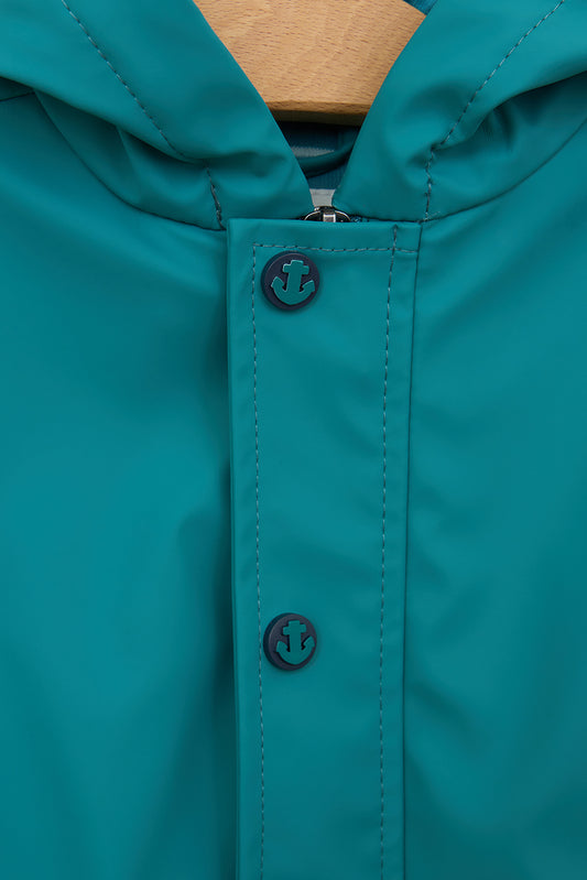 Chubasquero bebé marinero con forro a rayas