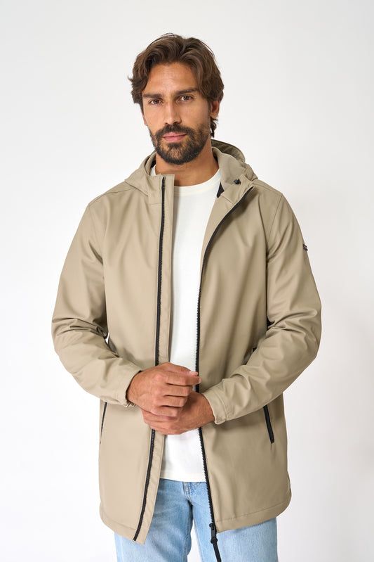 100% waterproof rain jacket with a fleece lining