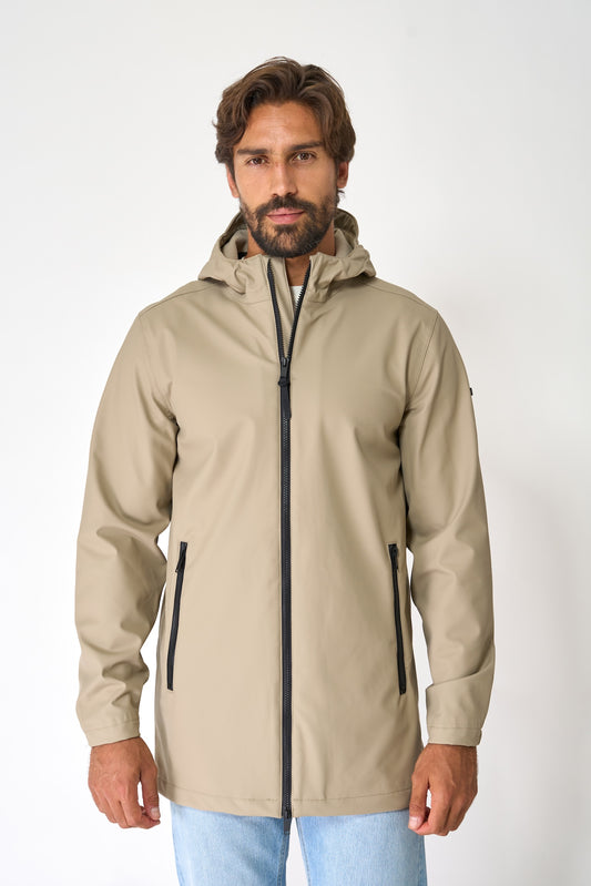 100% waterproof rain jacket with a fleece lining