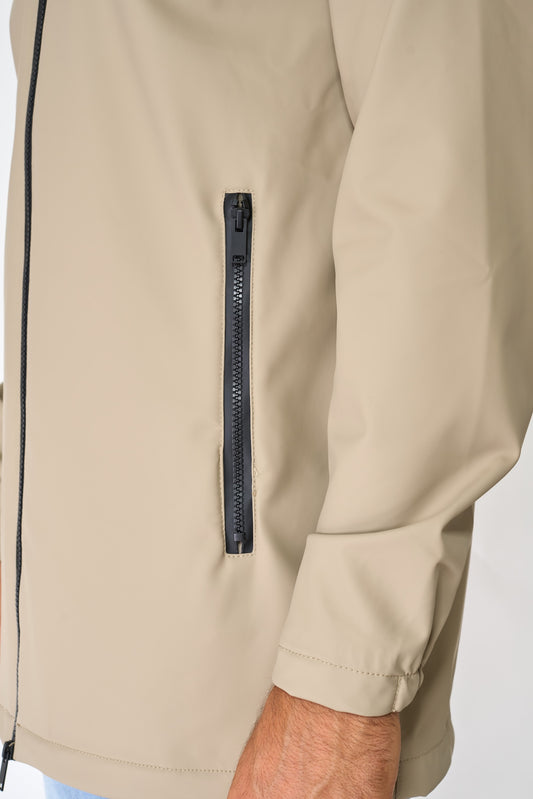 100% waterproof rain jacket with a fleece lining