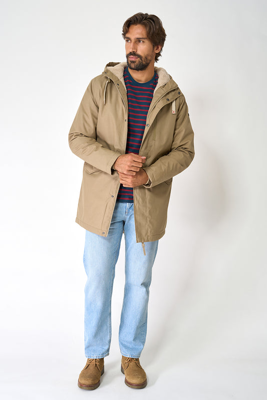100% waterproof cotton coat with sherpa lining