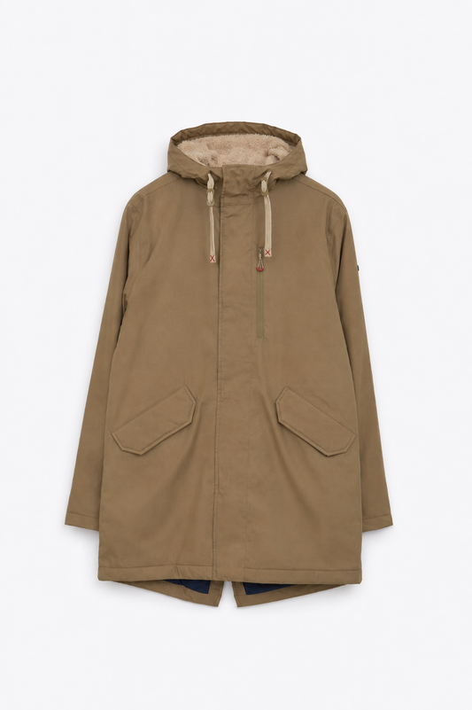 100% waterproof cotton coat with sherpa lining