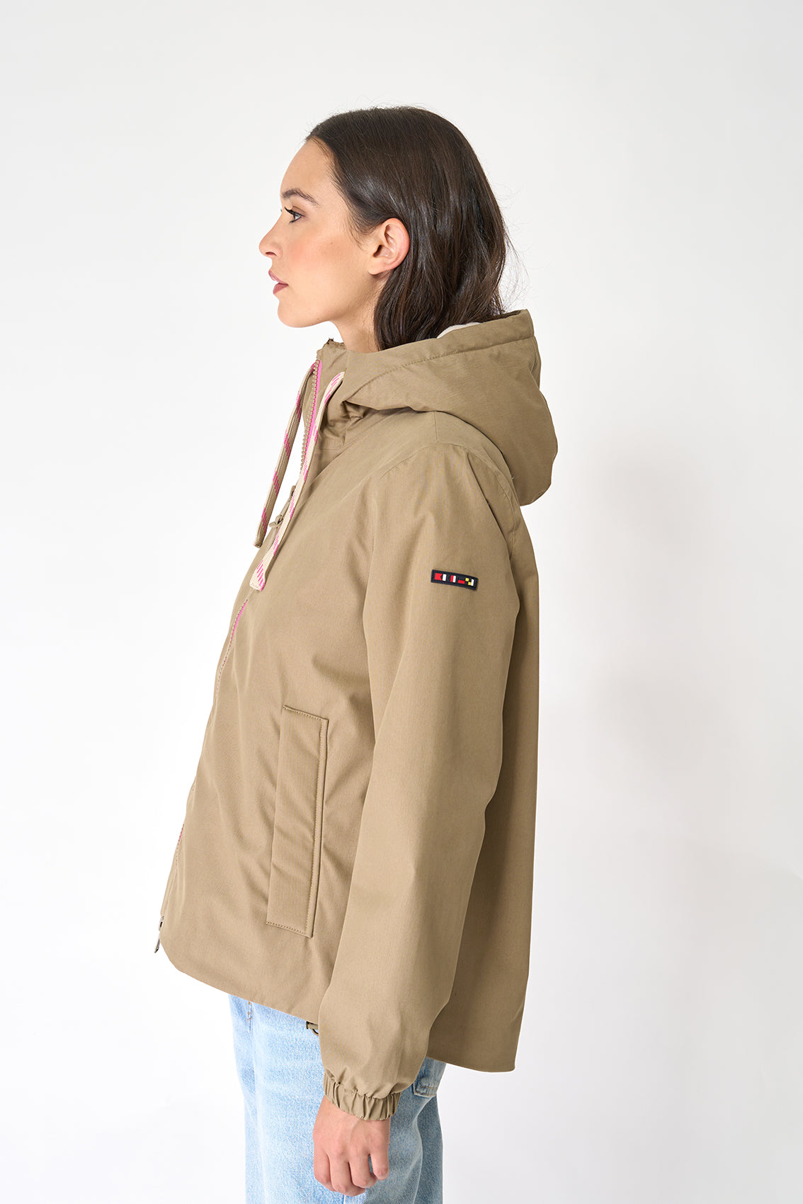 Veste 100% coton imperméable avec doublure en poils courts