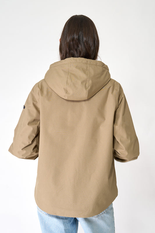 100% waterproof cotton jacket with a short-pile lining