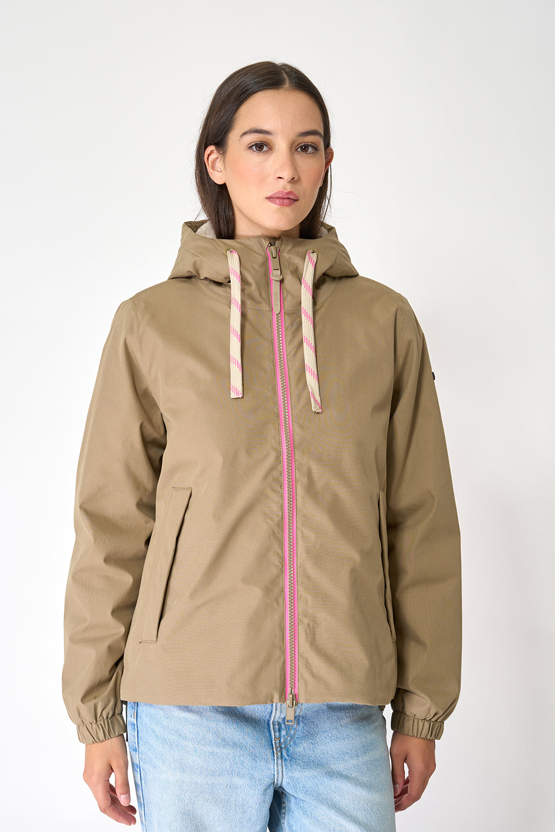 Veste 100% coton imperméable avec doublure en poils courts