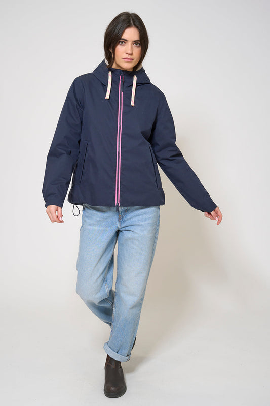 100% waterproof cotton jacket with a short-pile lining