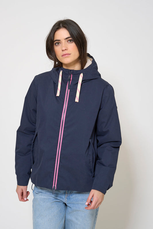 100% waterproof cotton jacket with a short-pile lining