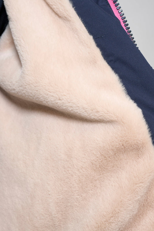 100% waterproof cotton jacket with a short-pile lining