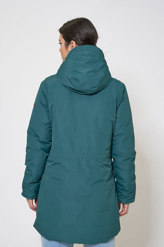 Waterproof coat with waist detail