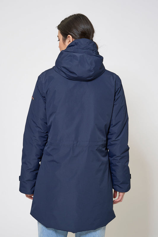 Waterproof coat with waist detail