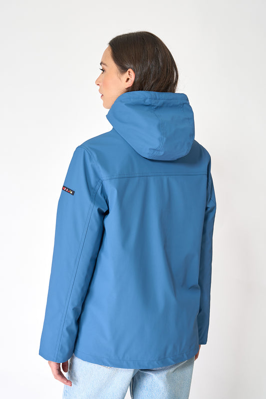 Short waterproof jacket with duffle-style detailing