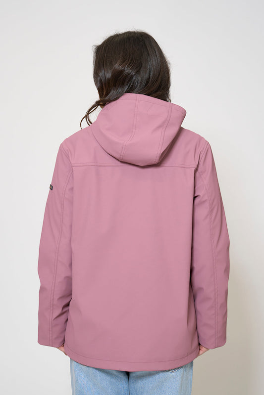 Short waterproof jacket with duffle-style detailing