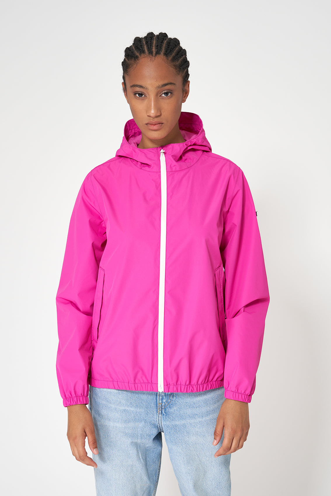 Women's 100% waterproof packable short raincoat