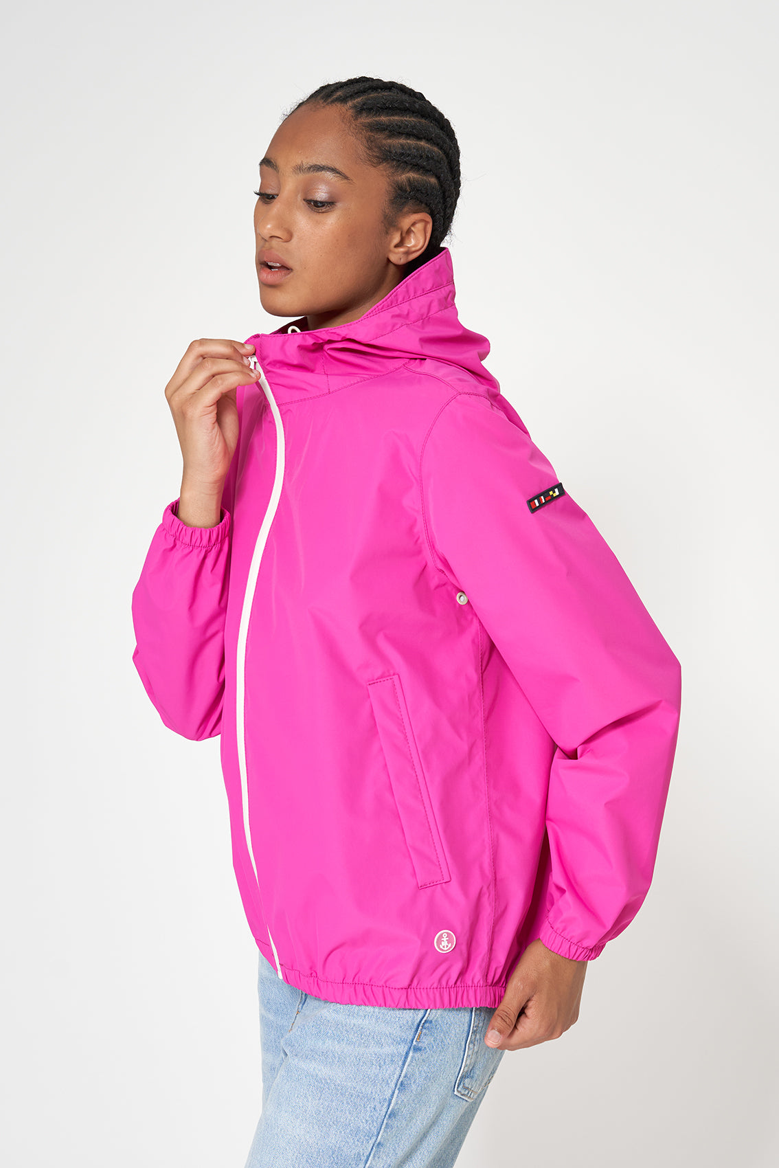Women's 100% waterproof packable short raincoat
