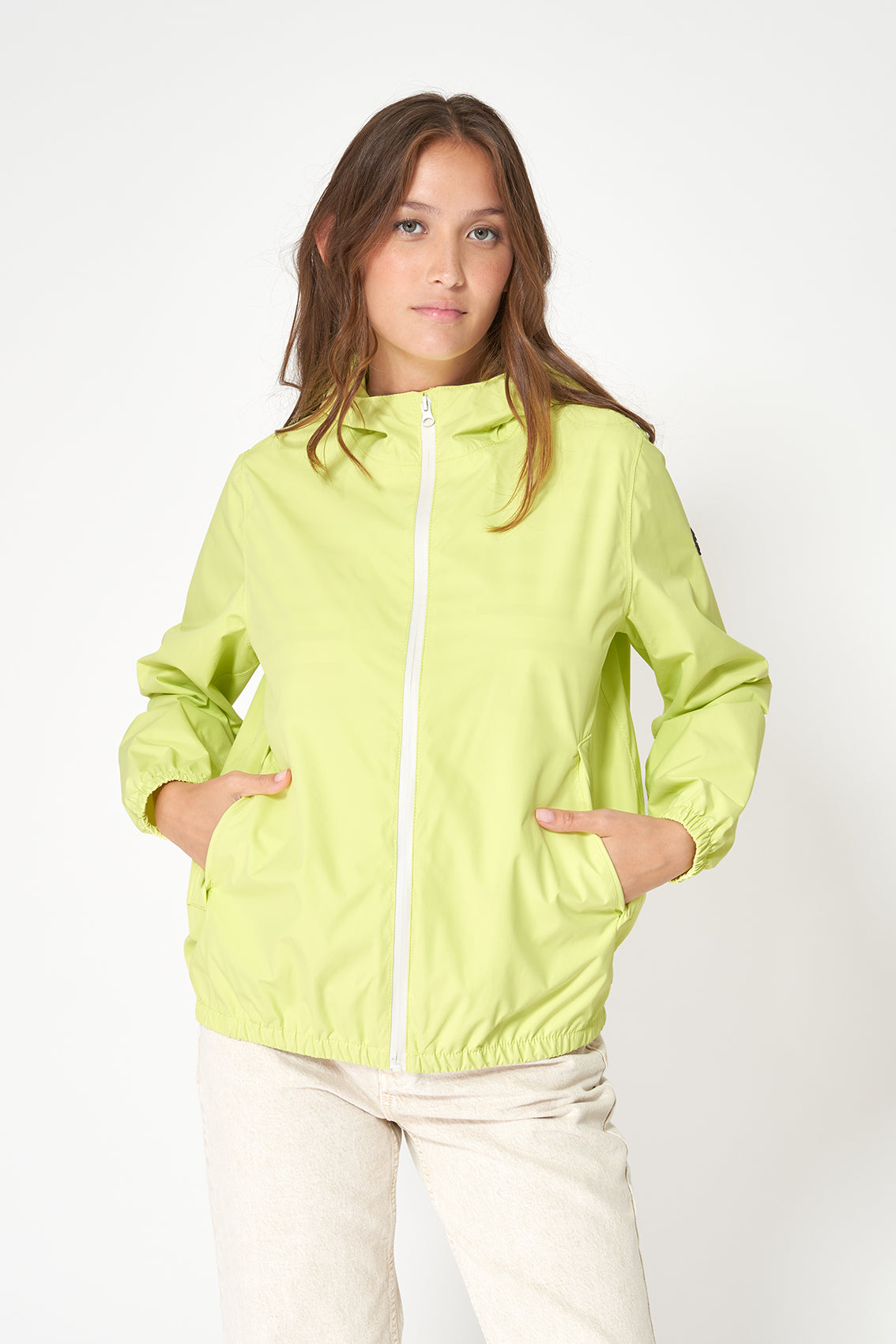 Women's 100% waterproof packable short raincoat