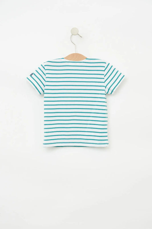 Baby cotton short-sleeved t-shirt with sailor stripes (OUTLET) SS25