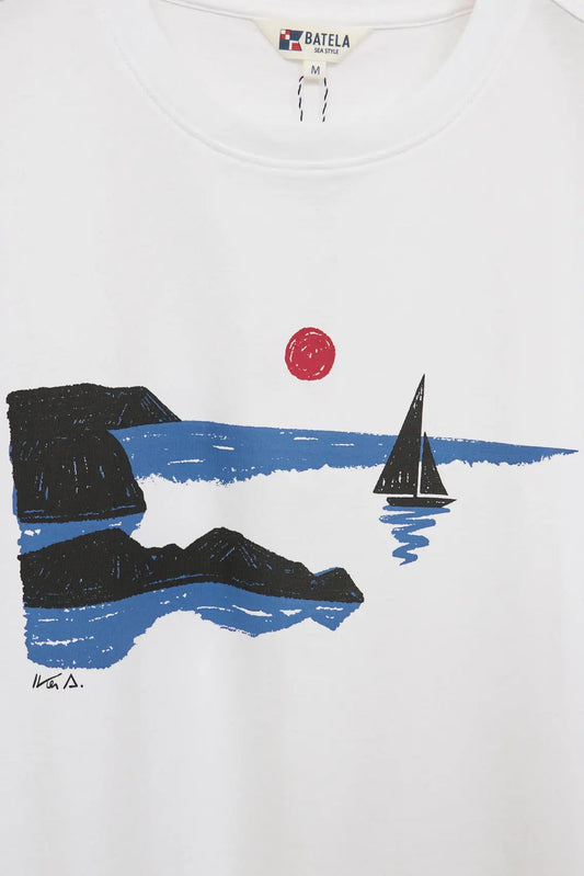 Iker Aiestaranek diseinatutako serigrafia duen kamiseta
