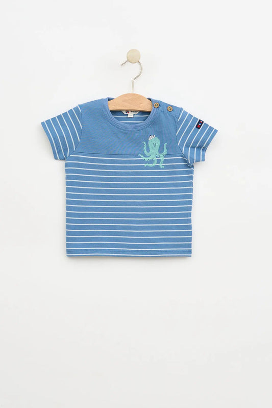 Baby T-shirt with octopus drawing