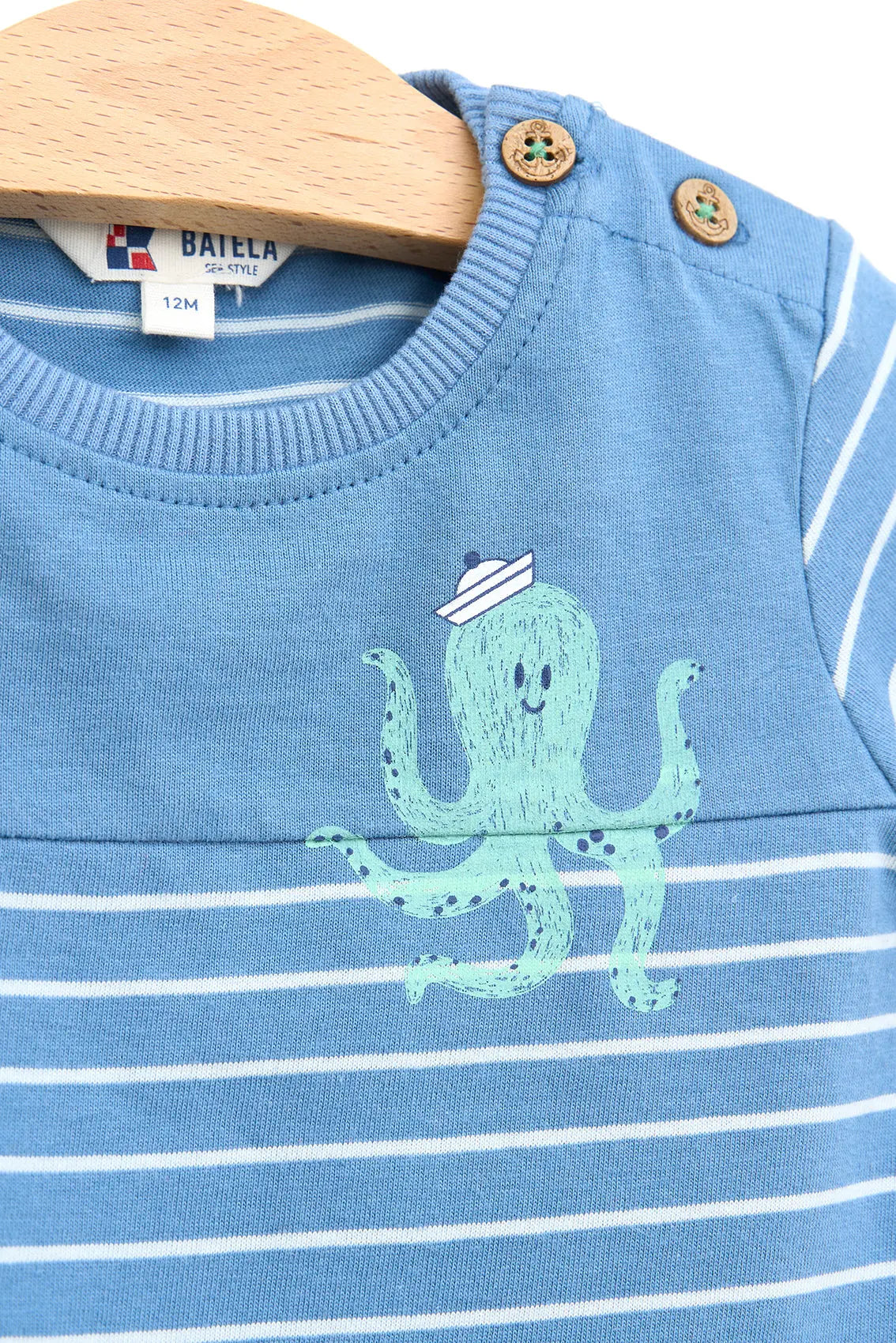 Baby T-shirt with octopus drawing
