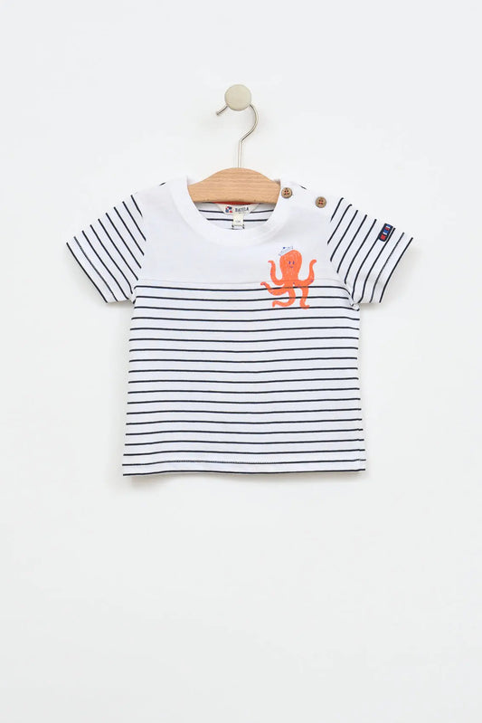 Baby T-shirt with octopus drawing