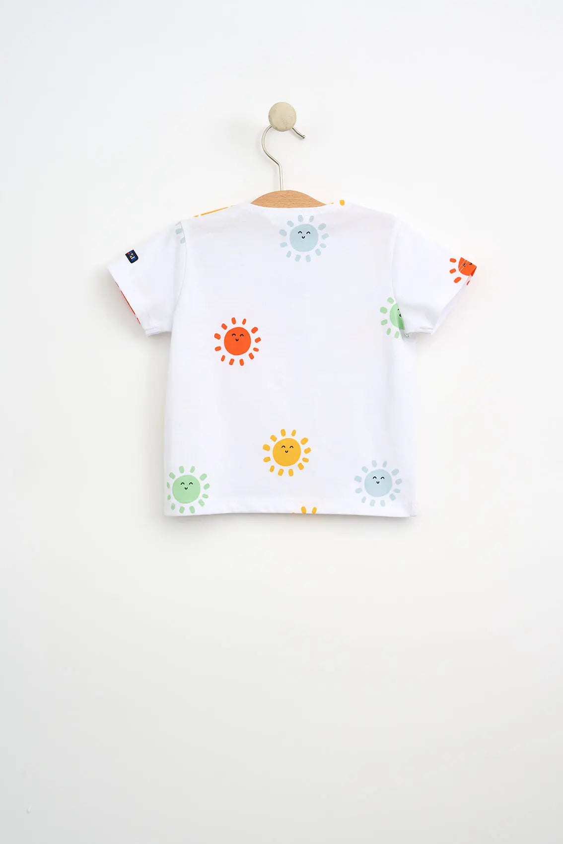 Short-sleeved T-shirt with a sun or melon print