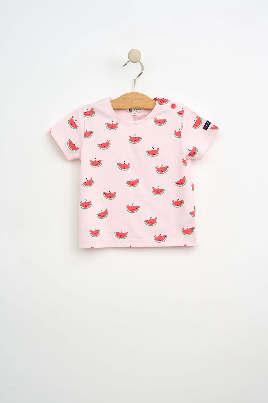 Short-sleeved T-shirt with a sun or melon print