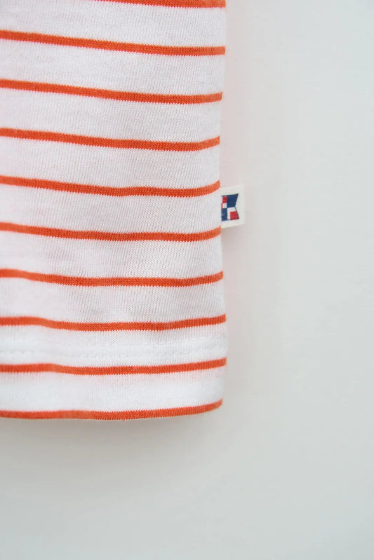 Camiseta de algodón con rayas finas manga japonesa