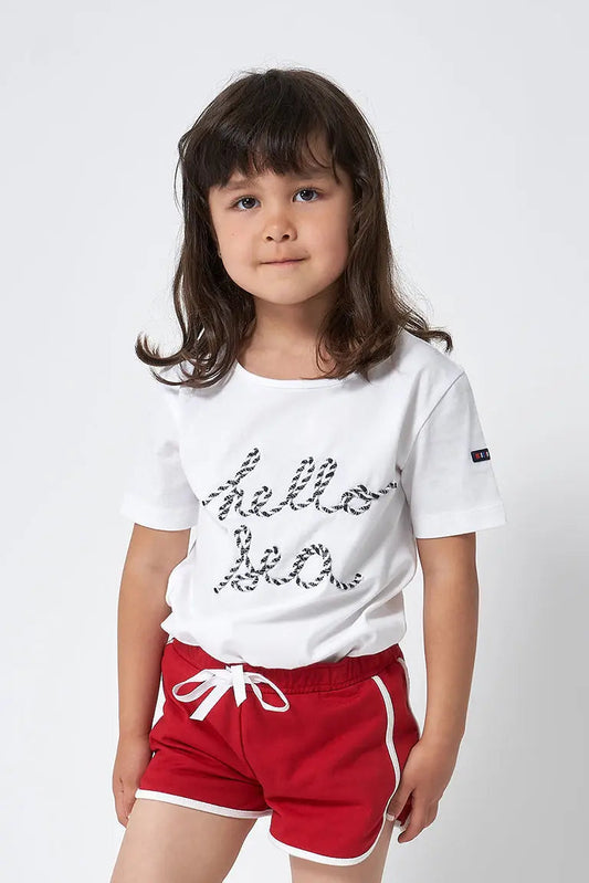 'Hello Sea' cotton girl's T-shirt