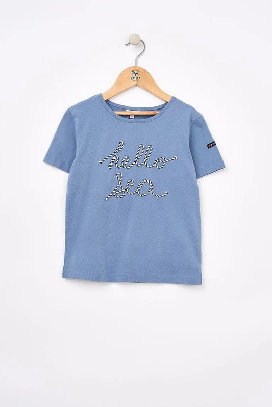 'Hello Sea' cotton girl's T-shirt