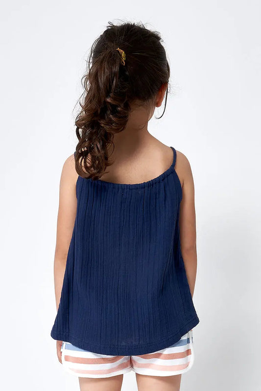 T-shirt sans manches en gaze pour fille 100% coton