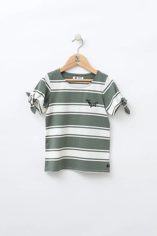 T-shirt à manches courtes en coton rayé