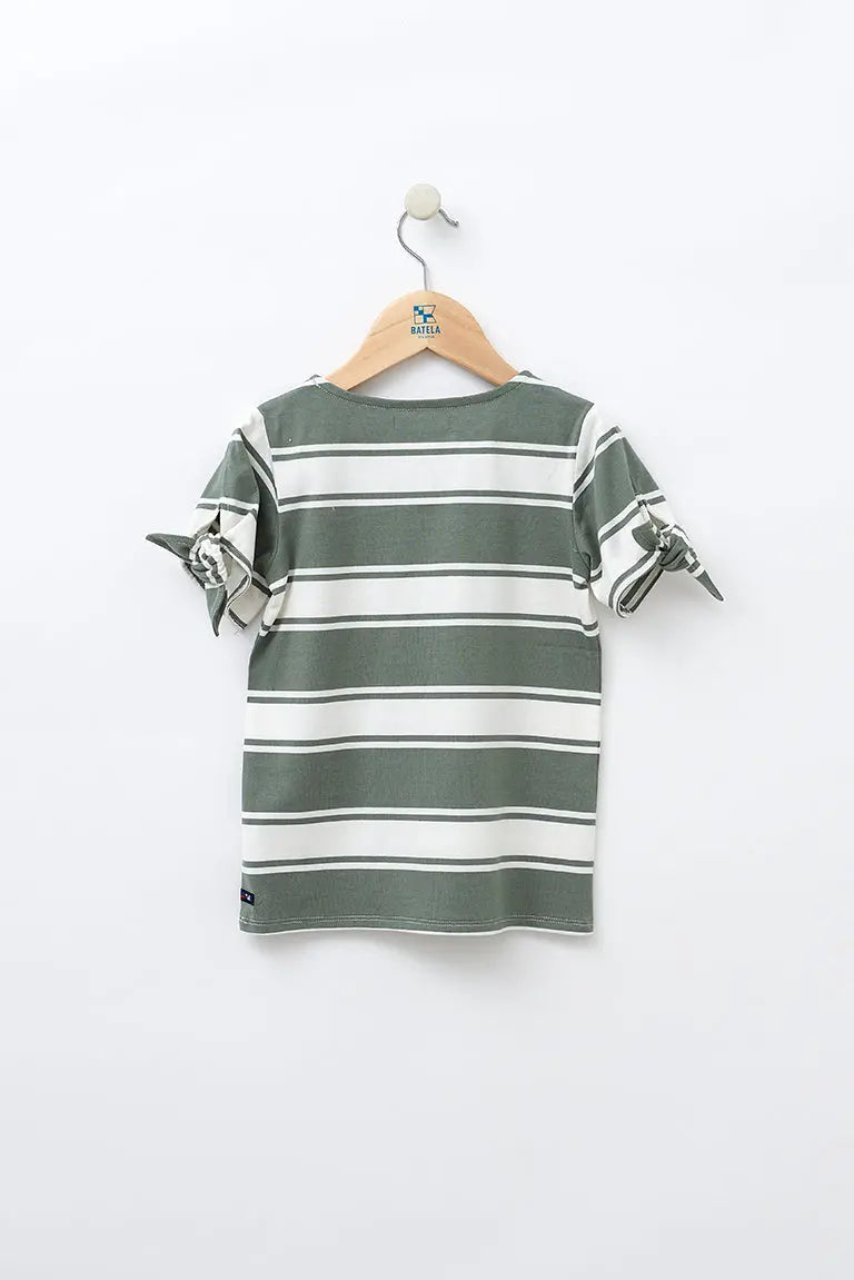 Striped cotton short sleeve t-shirt