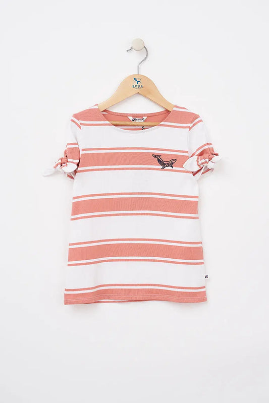 T-shirt à manches courtes en coton rayé