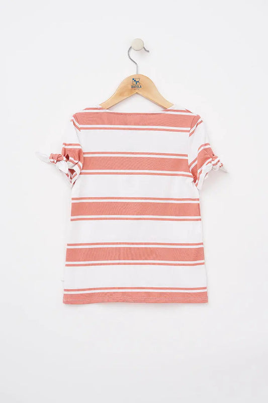 T-shirt à manches courtes en coton rayé