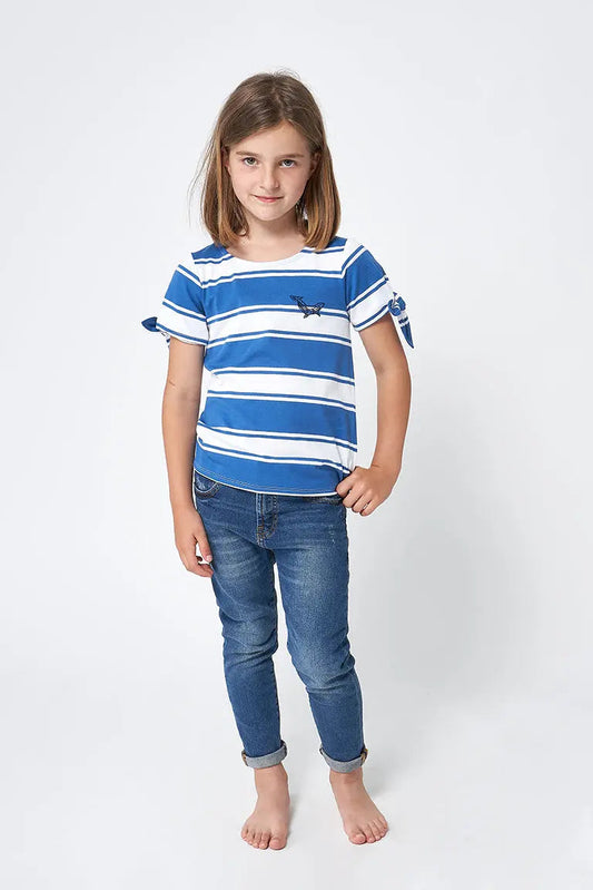 T-shirt à manches courtes en coton rayé
