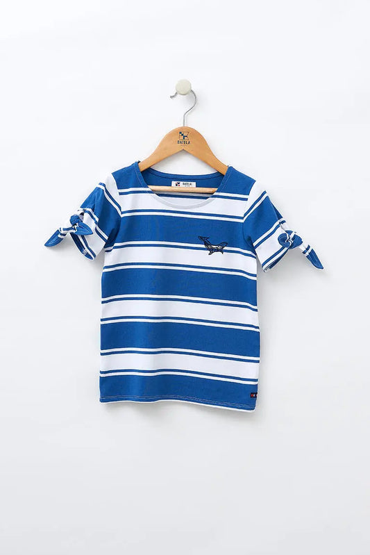 T-shirt à manches courtes en coton rayé