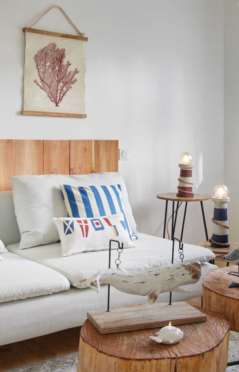 Large whale with wooden base